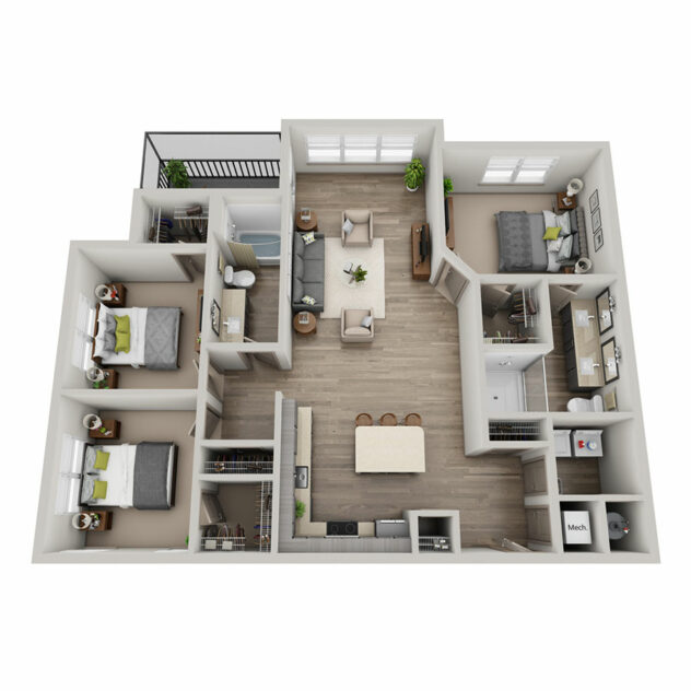 Rendering of the Veve floor plan